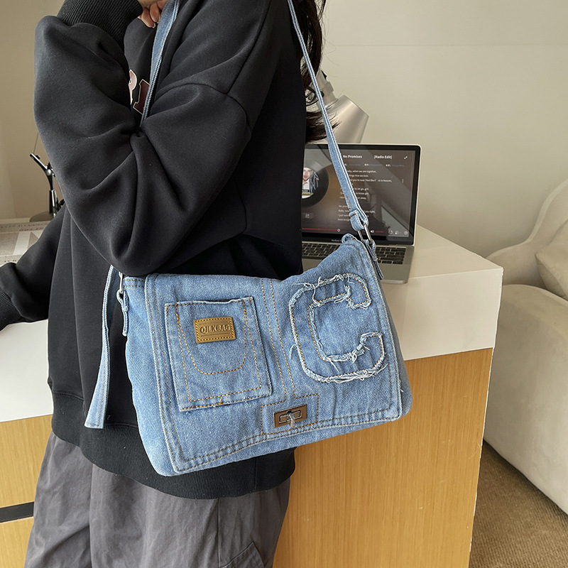 Women Bags Jeans - Damska dżinsowa torba crossbody, codzienna torebka