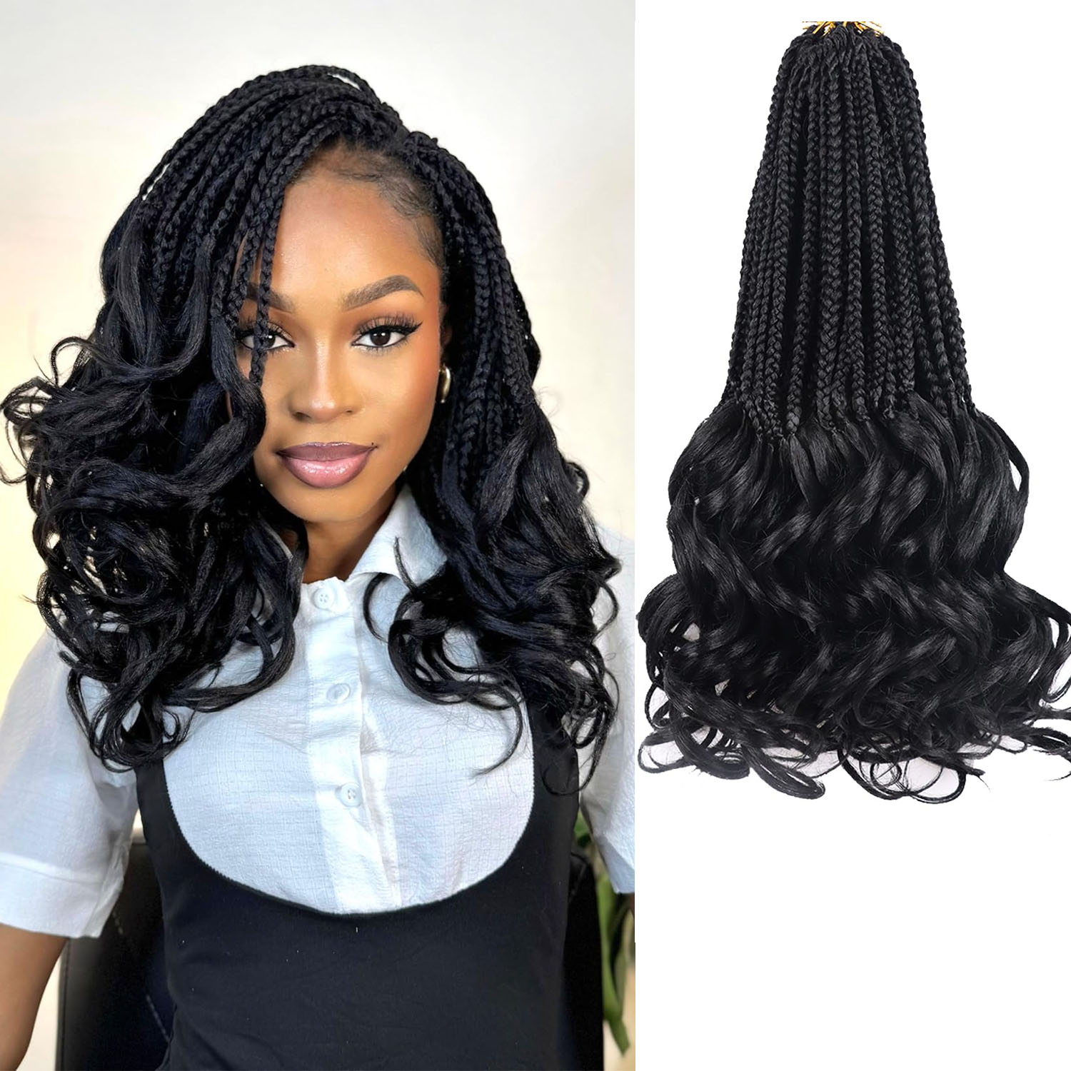 Women Bags Pack - Warkocze typu French Curl Crochet Braids