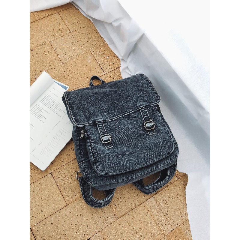 Women Bags Jeans - Damski plecak vintage z denimu, casualowy