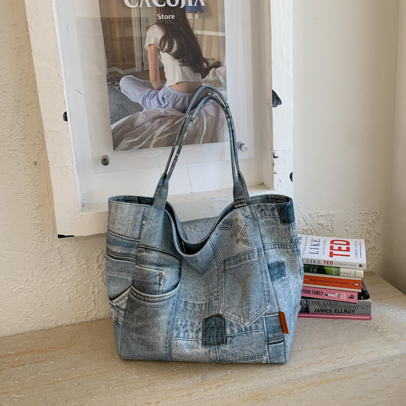 Women Bags Jeans - Torebka damska SHELKSBAG Jeans, modna torba