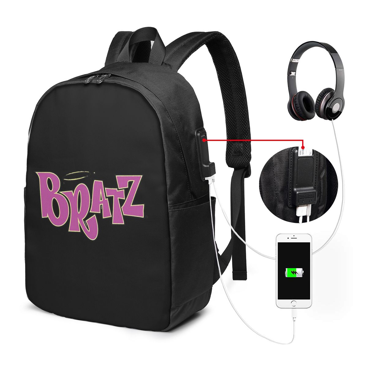 Women Bags Logo - Plecak z logo Bratz, torba podróżna