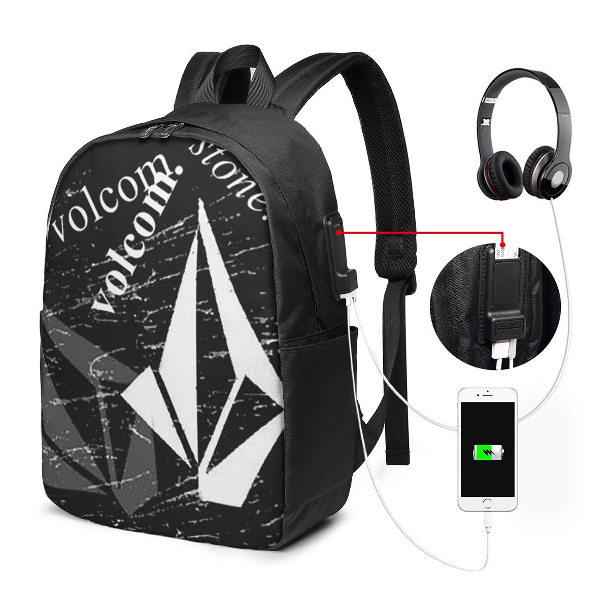 Plecak z logo V-Volcom, torba  – Women Bags Logo recenzja i cena
